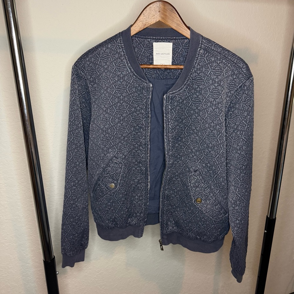 Avec Les Filles Blue Bomber Jacket